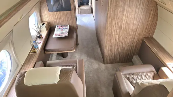 Executive jet cabin seating detail